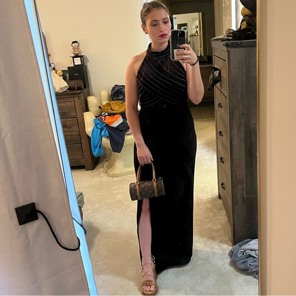 Y2K 90s Hugo Buscati brown velvet dress - Picture 4 of 4